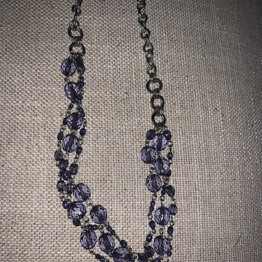 Blue jeweled necklace